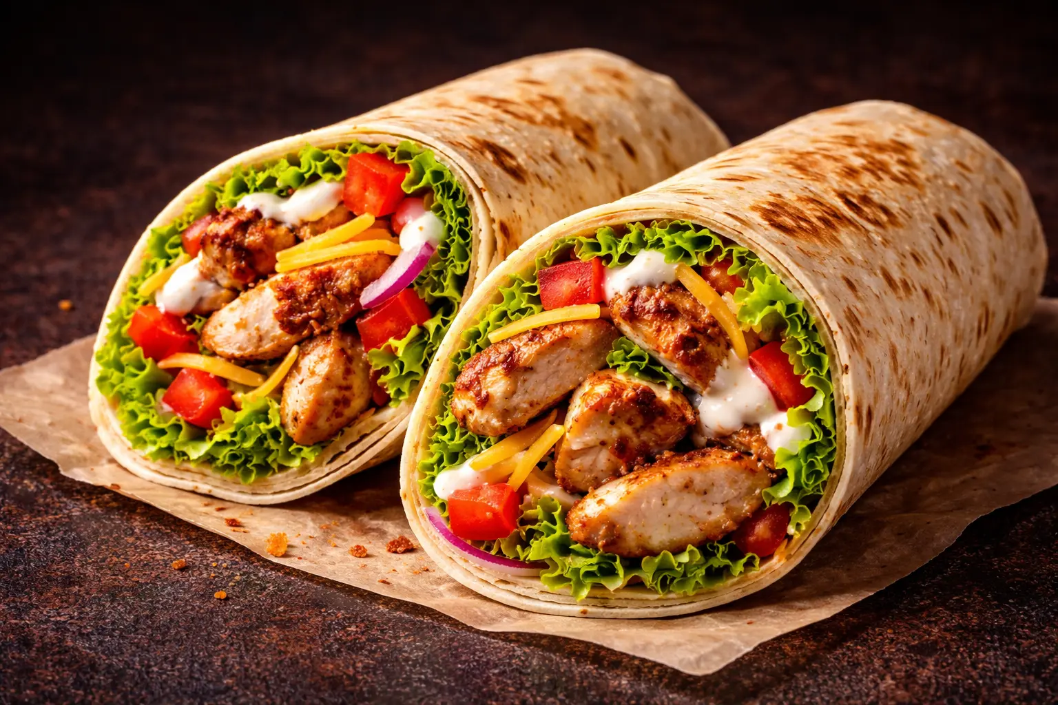 Grilled chicken wrap
